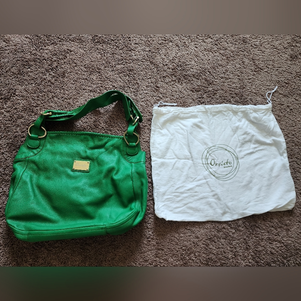 ORVIETO Estel Park Green Leather Purse